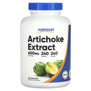 Nutricost, Extrato de Alcachofra, 600 mg, 240 Cápsulas