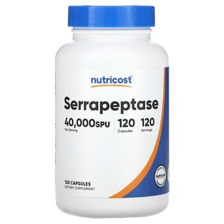 Nutricost, серрапептаза, 40 000 SPU, 120 капсул