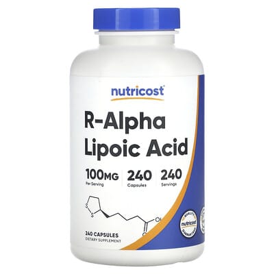 Nutricost, R-Alpha-Lipoic Acid, 100 mg, 240 Capsules