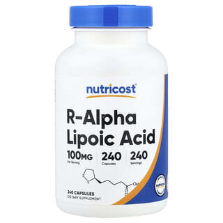 Nutricost, Ácido R-alfa-lipoico, 100 mg, 240 cápsulas