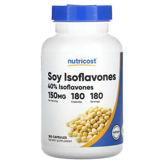Nutricost, Isoflavonas de soya, 150 mg, 180 cápsulas