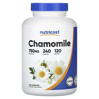 Nutricost, Camomila, 750 mg, 240 Cápsulas (375 mg por Cápsula)