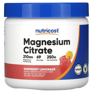 Nutricost, Citrato de magnesio, Limonada de frambuesa`` 250 g (8,9 oz)