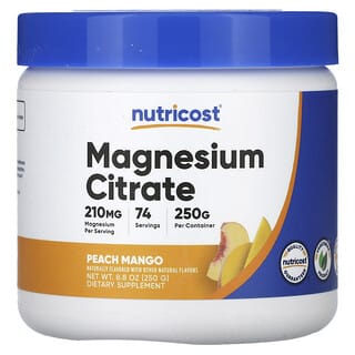 Nutricost, Citrate de magnésium, pêche et mangue, 250 g