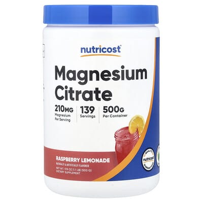 Nutricost, Magnesium Citrate, Raspberry Lemonade Flavor, 17.9 oz (500 g)