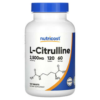 Nutricost, L-цитруллин, 2500 мг, 120 таблеток (1250 мг в 1 таблетке)