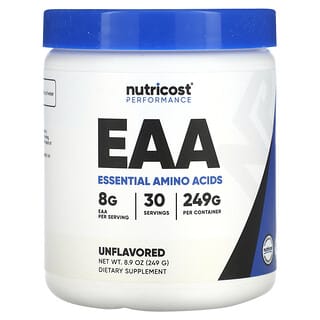 Nutricost, Performance, EAA, non aromatizzato, 249 g