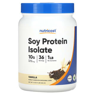 Nutricost, Aislado de proteína de soya, Vainilla`` 454 g (1 lb)