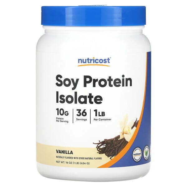Nutricost, Soy Protein Isolate, Vanilla, 1 lb (454 g)