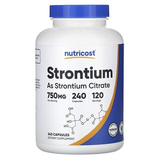 Nutricost, ストロンチウム、750mg、240粒（1粒あたり375mg）