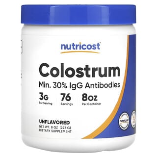 Nutricost, Colostrum, Non aromatisé, 3 g (227 g)