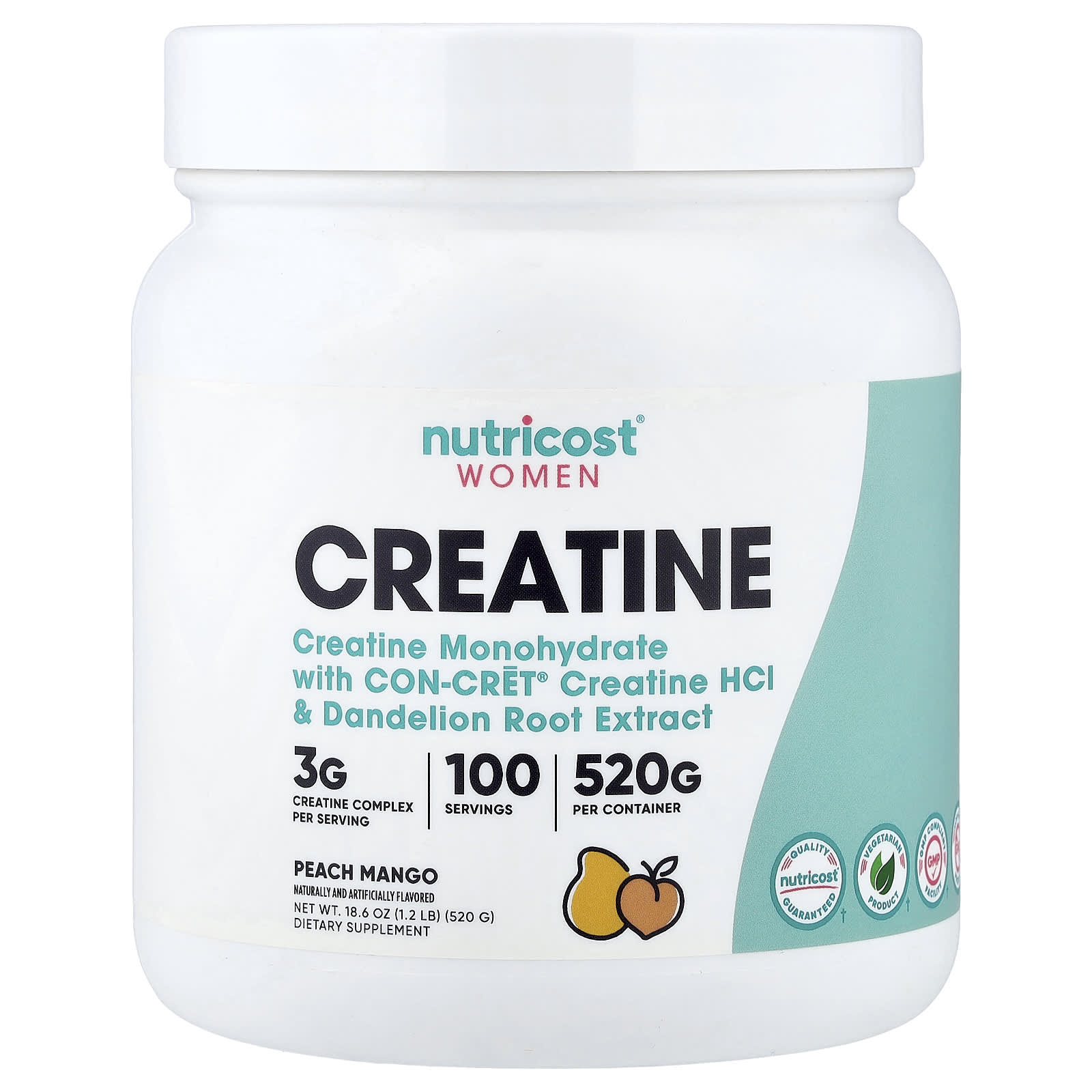Nutricost Women, Creatine – Peach Mango – 520 g de Nutricost