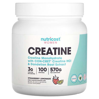 Nutricost, Women's, Creatine, Strawberry Lemonade, 1.3 lb (570 g)