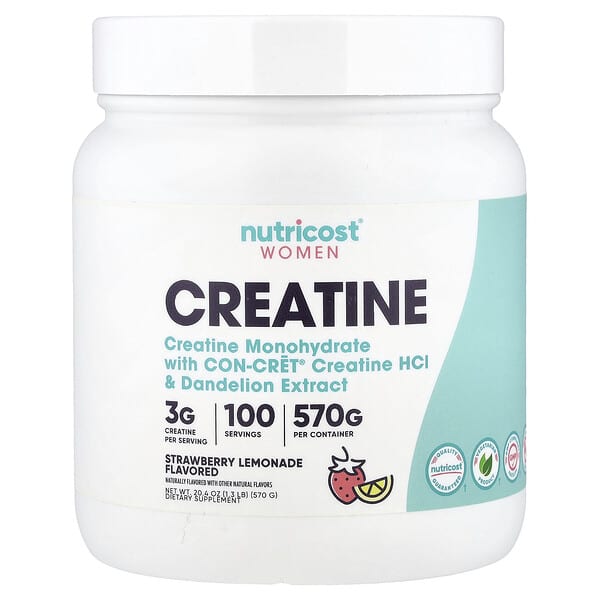 Nutricost, Women, Creatine, Strawberry Lemonade, 1.3 lb (570 g) — product photo 1