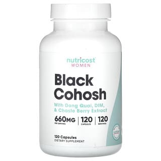 Nutricost, Mulheres, Cohosh Preto, 660 mg, 120 Cápsulas