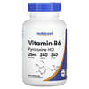 Vitamina B6, Cloridrato de Piridoxina, 25 mg, 240 Cápsulas