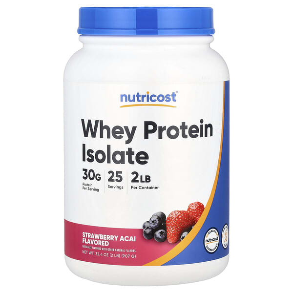 Nutricost, Whey Protein Isolate, Strawberry Acai , 2 lb (907 g) — product photo 1