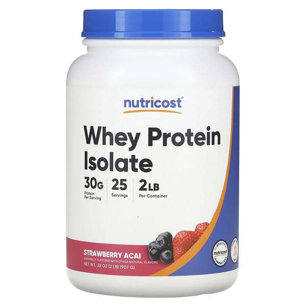 Nutricost, Whey Protein Isolate, Strawberry Acai , 2 lb (907 g)