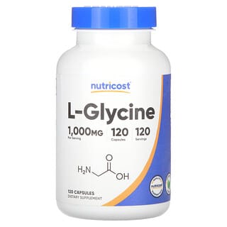 Nutricost‏, "L-גליצין, 1,000 מ""ג, 120 כמוסות."