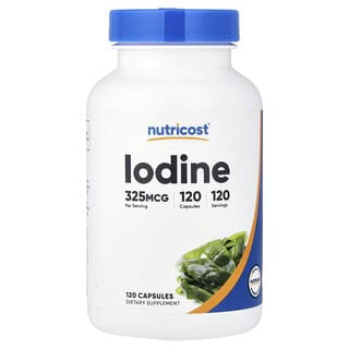 Nutricost, йод, 325 мкг, 120 капсул