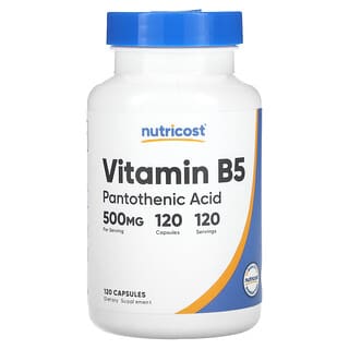 Nutricost, витамин B5, 500 мг, 120 капсул