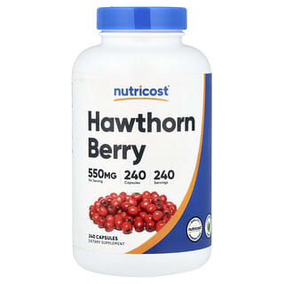 Nutricost (뉴트리코스트), 산사나무 베리, 550mg, 캡슐 240정