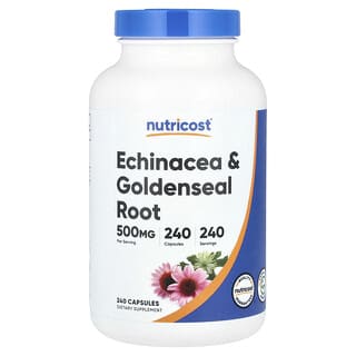 Nutricost, Equinácea y raíz de sello de oro, 500 mg, 240 cápsulas