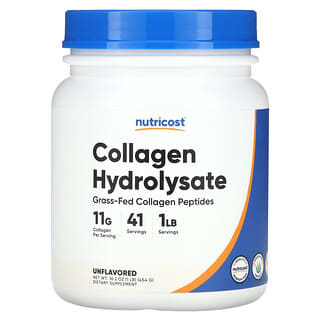 Nutricost, Hidrolizado de colágeno, Sin sabor, 454 g (16,2 oz)