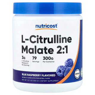 Nutricost, L-Citrulline Malate 2:1, Blue Raspberry, 10.7 ოუნსი (300 გ)