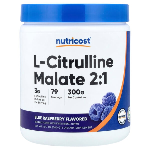 Nutricost, L-Citrulline Malate 2:1, Blue Raspberry, 10.7 oz (300 g) — product photo 1