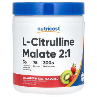 Nutricost, Malato de L-citrulina 2:1, Fresa y kiwi, 300 g (10,7 oz)