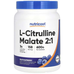 Nutricost, L-Citrulline Malate 2:1, L-Citrullin-Malat 2:1, Blaue Himbeere, 600 g (21,4 oz.)'