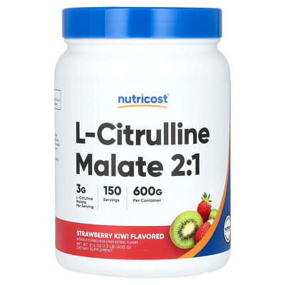 Nutricost, L-Citrulline Malate 2:1, Strawberry Kiwi Flavor, 21.4 oz (600 g)