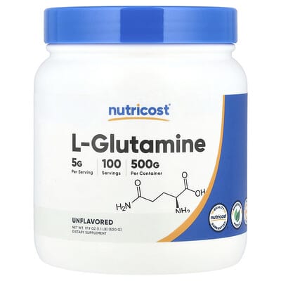 Nutricost, L-Glutamine, Unflavoured, 17.9 oz (500 g)