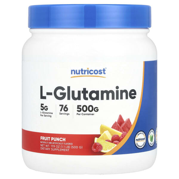 Nutricost L-Glutamine, Fruit Punch, 17.9 oz (500 g)