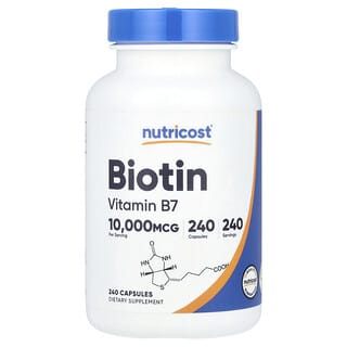 Nutricost, Biotina, 10.000 mcg, 240 Cápsulas