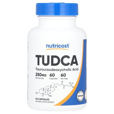 Nutricost, Taulursodeoxycholic Acid (TUDCA), 250 mg, 60 Capsules