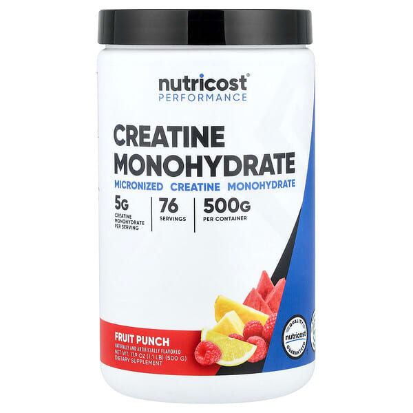 Nutricost, Performance, Creatine Monohydrate, Fruit Punch, 1.1 lb (500 g)