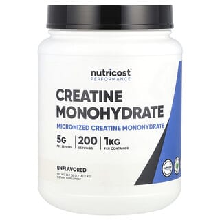 Nutricost, Performance, Créatine monohydrate, Sans arôme, 1 kg