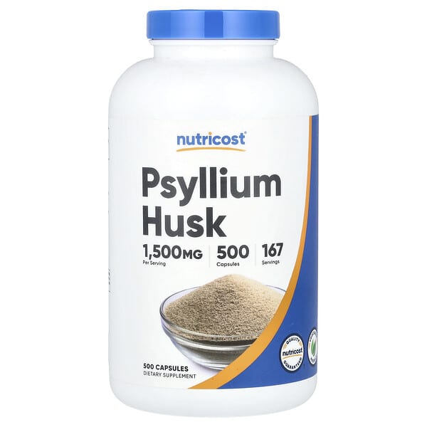Psyllium Husk, 500 Capsules (500 mg per Capsule)
