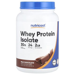 Nutricost, Isolado de Proteína Whey, Chocolate ao Leite, 907 g (2 lb)