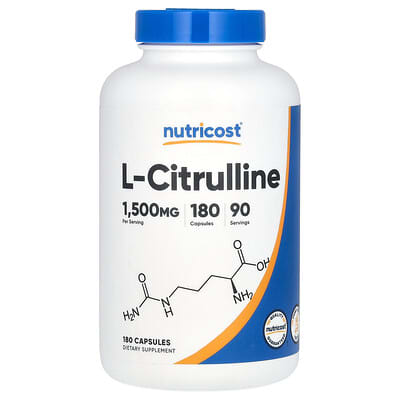 Nutricost, L-Citrulline, 1500 mg, 180 Capsules (750 mg per capsule)