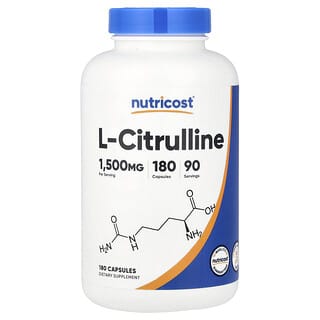 Nutricost, L-Citrulină, 1.500 mg, 180 capsule (750 mg per capsulă)