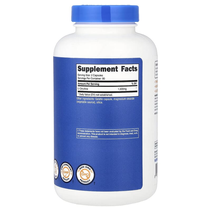 L- Citrulline, 180 Capsules (750 mg per Capsule) L- Citrulline, 180 Capsules (750 mg per Capsule)