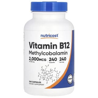 Nutricost, Vitamina B12, 2000 mcg, 240 cápsulas
