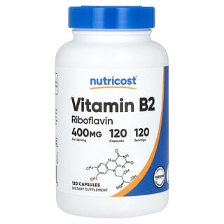 Nutricost, Vitamin B2, 400 mg, 120 Kapseln