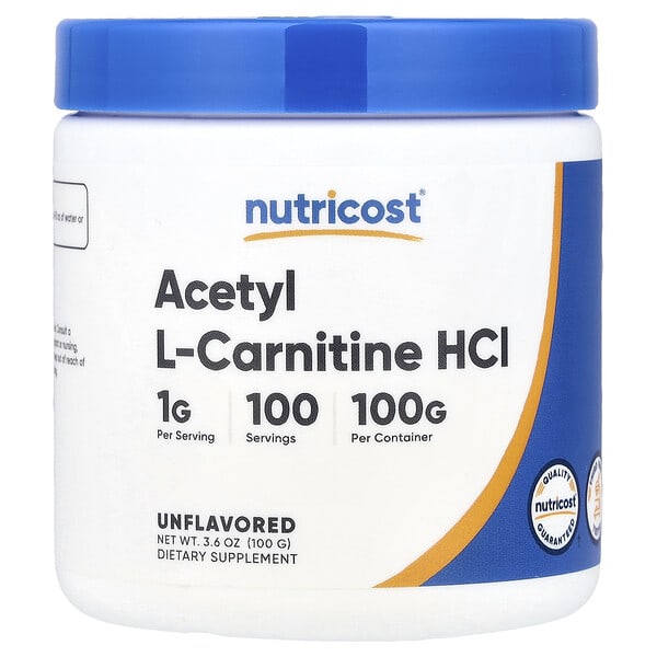 Acetyl L-Carnitine HCl, Unflavored, 3.6 oz (100 g)