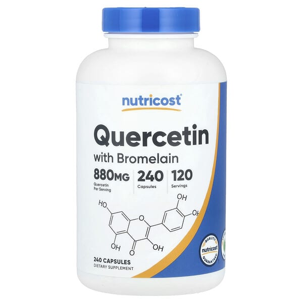 Nutricost, 槲皮素與鳳梨蛋白酶組合，880 毫克，240 粒膠囊（每粒膠囊 440 毫克）