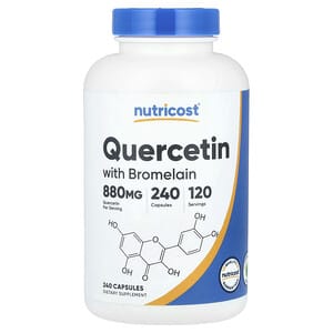 Nutricost, Quercetina com Bromelaína, 880 mg, 240 Cápsulas (440 mg por Cápsula)