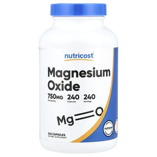 Nutricost, Oxyde de magnésium, 750 mg, 240 capsules